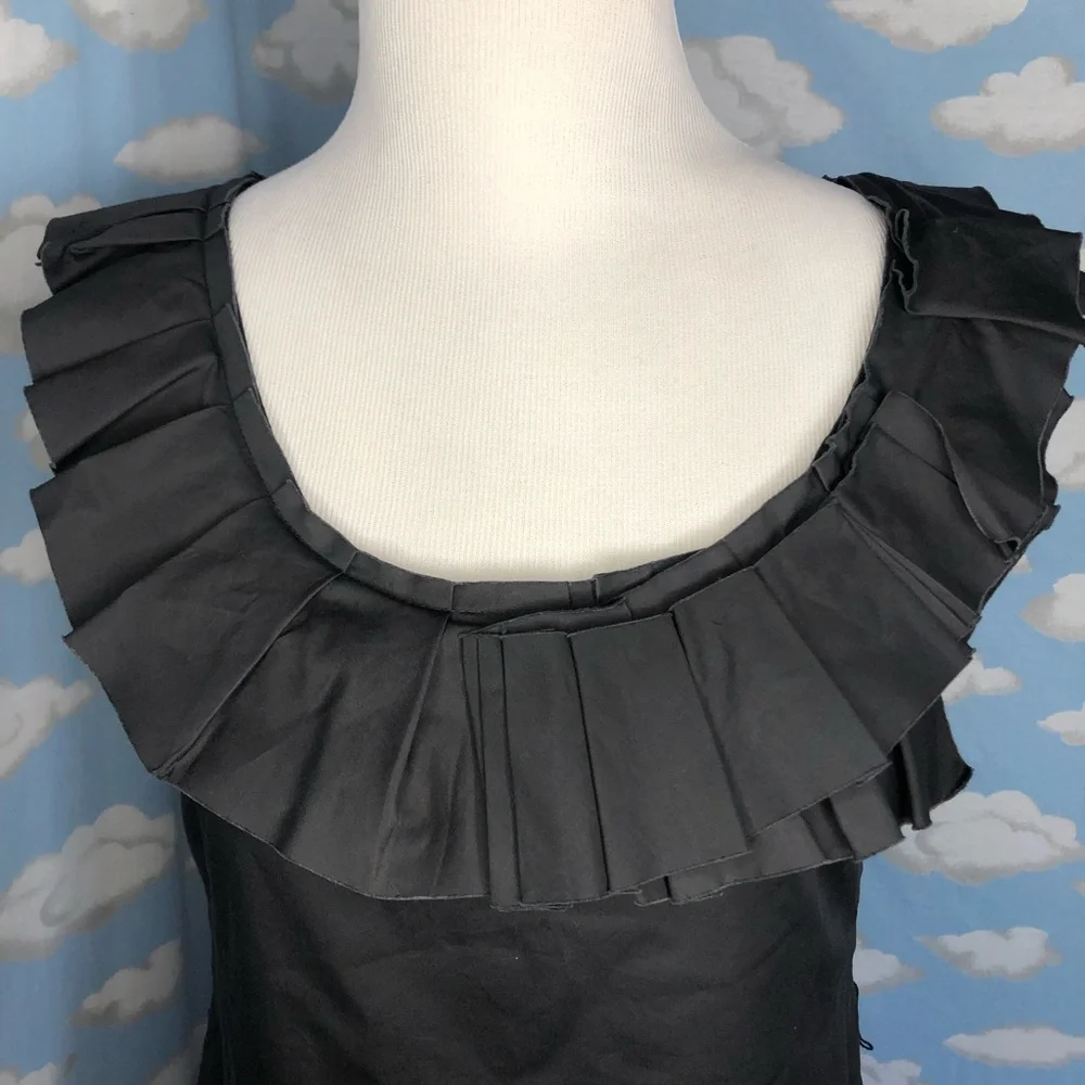 J. Crew Ruffled Scoop-neck Fit & Flare Dress‎ Charcoal Gray Size 2